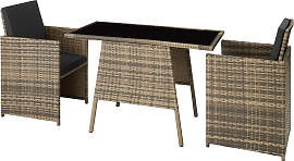 Rattan Sitzgruppe Lausanne 2+1 - natur