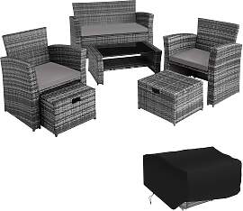 Rattan Sitzgruppe Modena 3+2+1 inkl. Schutzhülle