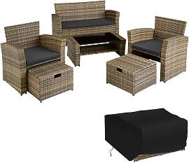 Rattan Sitzgruppe Modena 3+2+1 inkl. Schutzhülle