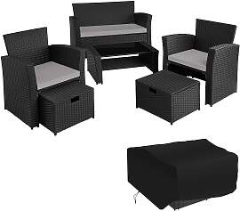 Rattan Sitzgruppe Modena 3+2+1 inkl. Schutzhülle
