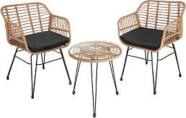 Rattan-Sitzgruppe Molfetta 2+1 - natur