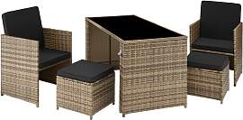 Rattan Sitzgruppe Palermo 2+2+1 - natur
