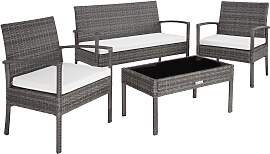 Rattan Sitzgruppe Sparta 3+1 - grau