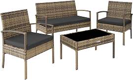 Rattan Sitzgruppe Sparta 3+1 - natur