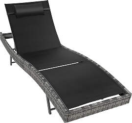 Rattan Sonnenliege Moana - grau-meliert