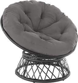 Rattansessel Gargano drehbar - schwarz