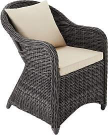 Rattansessel mit Aluminiumgestell inkl. Sitzkissen 