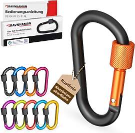 RAVN HAMAN 10 x Schraubkarabiner - Bunt - -
