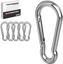RAVN HAMAN 6er Set Karabiner-Haken 6 x 60 mm -
