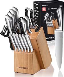 RAXCO Messerblock Set, 18-teiliges Edelstahl