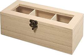 Rayher 62598000 Holz-Teebox, 21,5 x 9 x 7 cm, 3