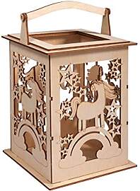 Rayher Holz Laterne Einhorn mit Griff,