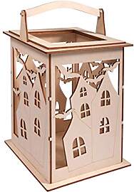 Rayher Holz Laterne Fledermaus, mit Griff, 15,3 x