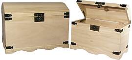 Rayher Holz-Truhen-Set, 2 Stück, 37 x 21 x 26 cm
