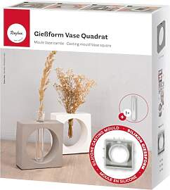 Rayher Silikon-Gießform Vase Quadrat mit Kreis,