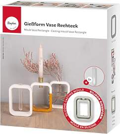 Rayher Silikon-Gießform Vase Rechteck, 10,5 x 14