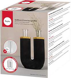 Rayher Silikon-Gießform Vase U-Form, geriffelt,