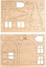 Rayher Wichteltür Nisse, Holz FSC zertifiziert, 2 