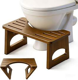 RayLove Physiologischer Toilettenhocker aus Holz,