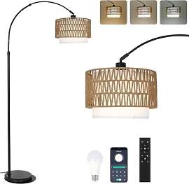 Rayofly Bogenlampe Wohnzimmer Stehlampe, Rattan