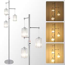 Rayofly Chrom Stehlampe Wohnzimmer, 3-flammig