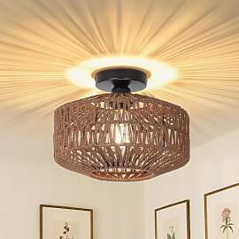 Rayofly Dunkel Braun Rattan Deckenlampe, Boho