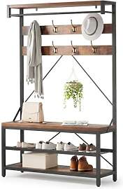 RBFGYIOP Garderobenbank mit Kleiderstange Retro