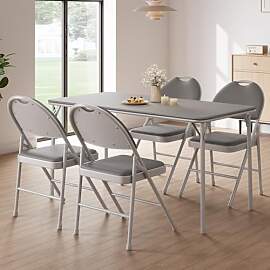 RBFGYIOP Klappstuhl 4er-Set, Mit PU-Leder