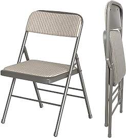 Rcynview 2er Set Klappstuhl Gepolstert Beige-Grau