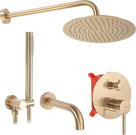 Rea Unterputz Wannen-/Duschsystem Lungo Brush Gold 