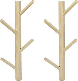 Rebanky 2 Stück Garderobenhaken Holzleiste