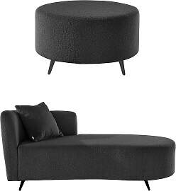 Recamiere HOME AFFAIRE "Hulby", schwarz, 