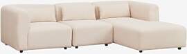 Rechte Modulare 3-teilige Chaiselongue-sofa Fogler 