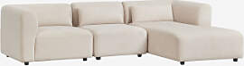 Rechte Modulare 3-teilige Chaiselongue-sofa Fogler 