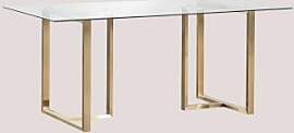 Rechteckiger Esstisch 180x90 Cm Aus Glas Und Stahl 