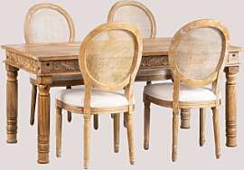 Rechteckiger Esstisch-set 160x90 Cm Aus