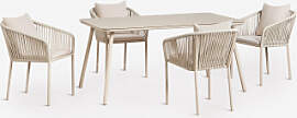 Rechteckiger Esstisch-set 160x90 Cm Und 4