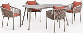 Rechteckiger Esstisch-set 160x90 Cm Und 4