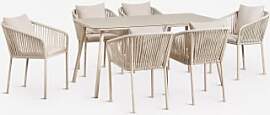 Rechteckiger Esstisch-set 160x90 Cm Und 6