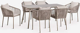 Rechteckiger Esstisch-set 160x90 Cm Und 6