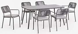 Rechteckiger Esstisch-set 160x90 Cm Und 6
