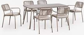 Rechteckiger Esstisch-set 160x90 Cm Und 6