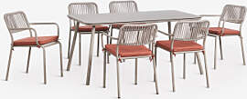 Rechteckiger Esstisch-set 160x90 Cm Und 6