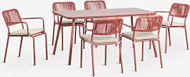 Rechteckiger Esstisch-set 160x90 Cm Und 6