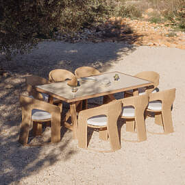 Rechteckiger Esstisch-set 200x100 Cm Aus