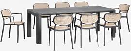 Rechteckiger Esstisch-set 220x100 Cm Arnadine Und
