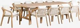 Rechteckiger Esstisch-set 260x100 Cm Mit 10