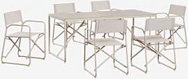 Rechteckiger Gartentisch 185x85 Cm Mit 6