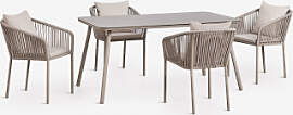 Rechteckiger Gartentisch-set 160x90 Cm Mit 4