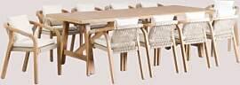 Rechteckiger Gartentisch-set 260x100 Cm Mit 10
